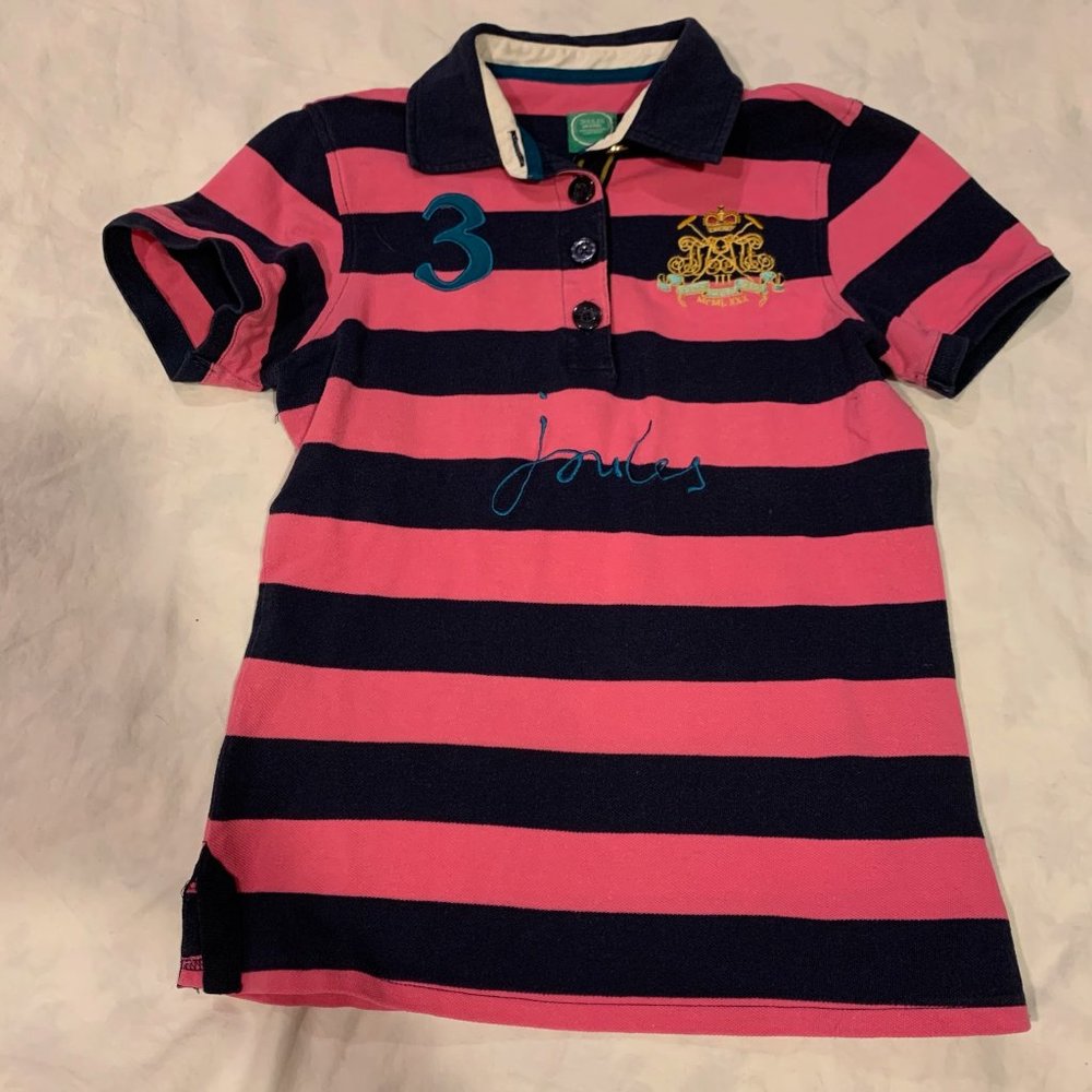 joules striped short sleeved polo shirt - woman's XS (4)